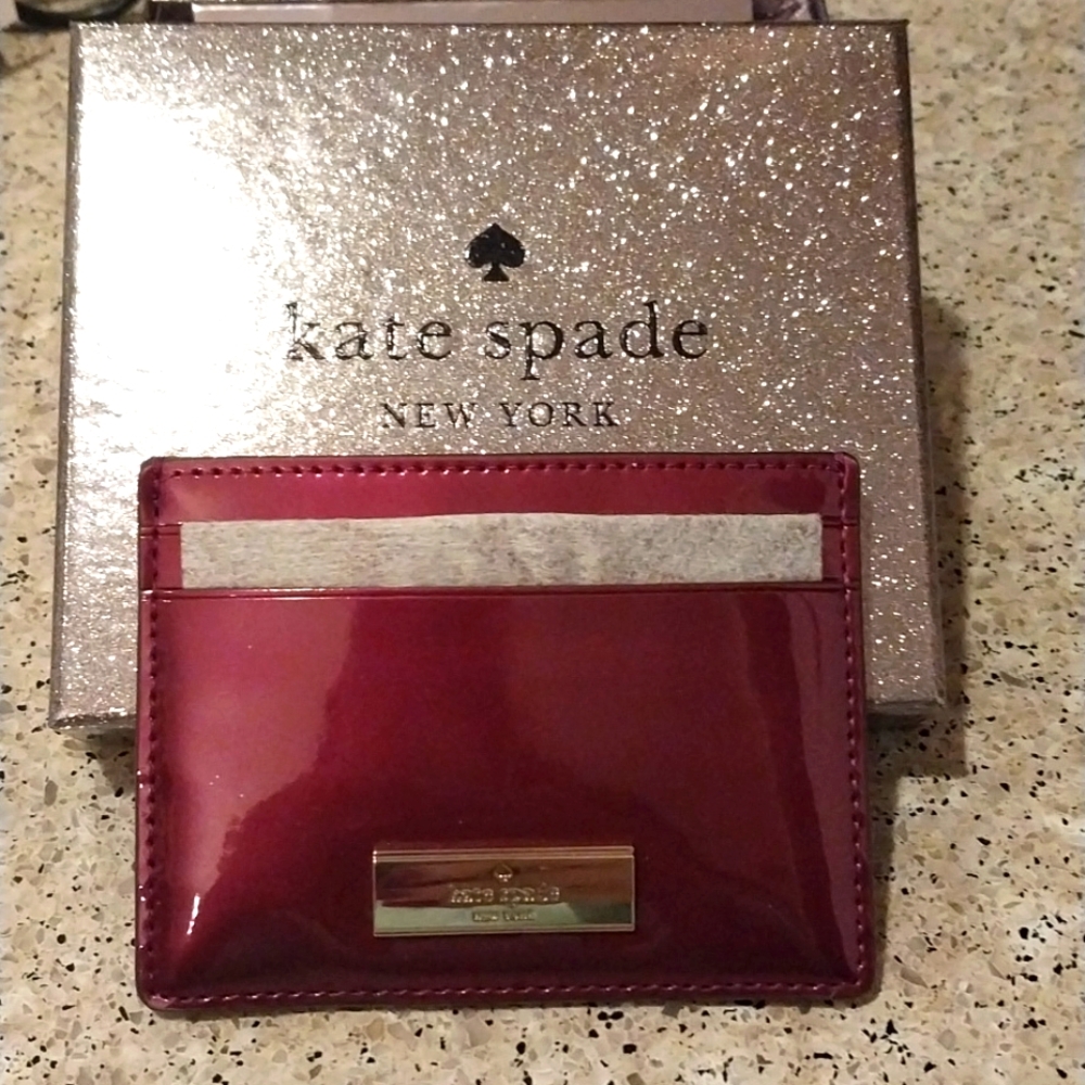 Kate Spade NWOT metallic purple card wallet